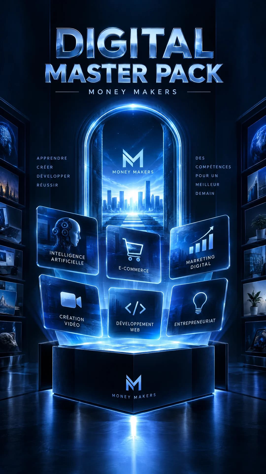 Digital Master Pack de Money Makers : intelligence artificielle, e-commerce, marketing, création vidéo, web et entrepreneuriat
